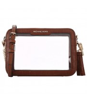 Сумка Michael Kors Jet Set прозрачная коричневая