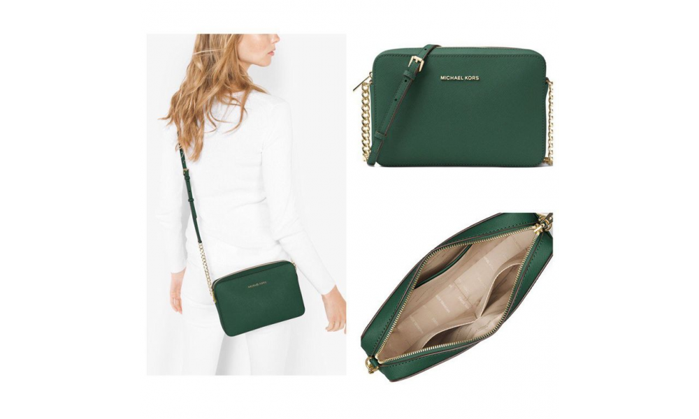 michael kors jet set crossbody green