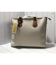 Сумка MICHAEL MICHAEL KORS коричневая с надписями Selma Large